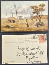 1907 Victoria Australia Postcard from J Hutchings series-THE ROUST ABOUT used