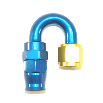 AN Fitting to SS Line 180° Adaptor, -10 Gld/Blu -10AN