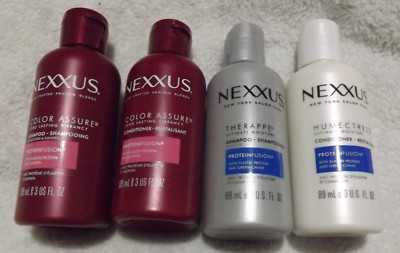 4 NEW NEXXUS shampoo & conditioner color assure & proteinfusion 3 oz each