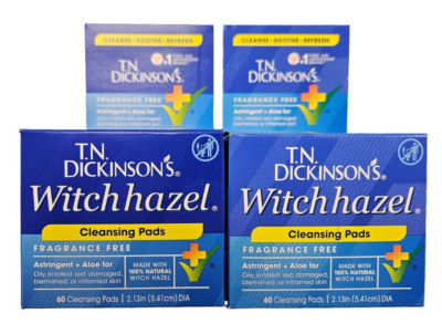 TN Dickinson's Witch Hazel Pads 60 pads ( 2 pack ) /