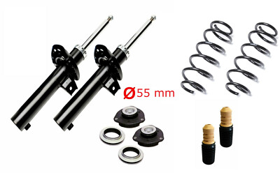 2 Serien Stoßdämpfer vorne Gas 55mm Federbein Domlager Federn für VW Caddy 3 2K