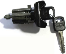 BLACK IGNITION SWITCH KEY LOCK SWITCH CYLINDER WITH 2 FORD OEM OVAL LOGO KEYS  