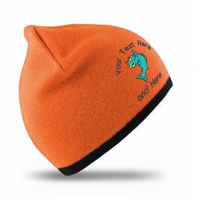 Fishing Club bestickte Kontrastmütze mit individuellem Logo!  Design 2