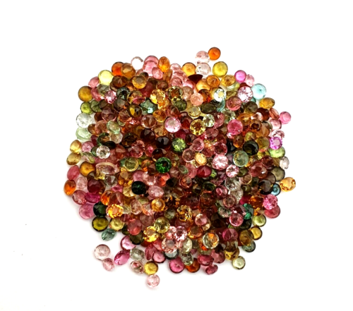 Natural Multi Tourmaline Round Cut Loose Gemstone Lot 70 Pcs 2.50-2.75 MM 5 CT - Picture 3 of 4