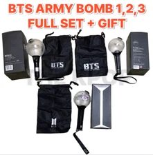 BTS Official Light Stick ARMY Bomb Version 1, 2, 3 Full Set + Gift