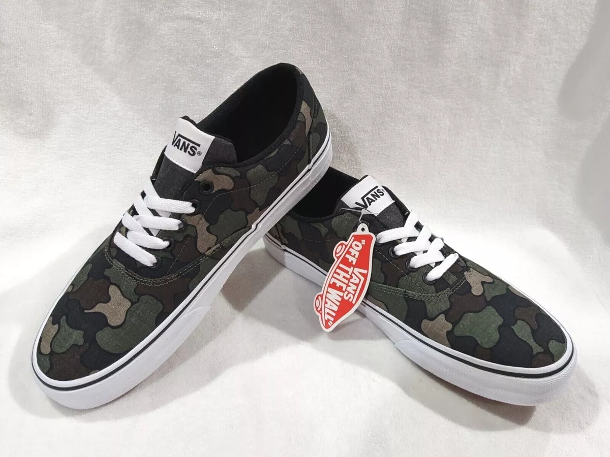 Vans Men s Doheny Washed Duck Camo Black Canvas Skate Shoes Size