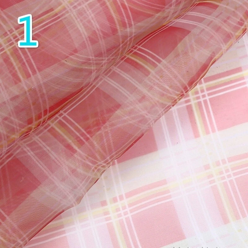 Check Mesh Organza Fabric Lace Tartan Curtain Skirt Dress Craft Tulle Voile Trim - Image 3 of 4