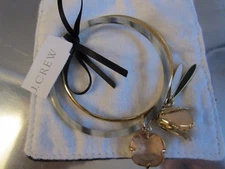 NWT J.Crew SWEET JASMINE  Flower Charm Bangle set, org. $38
