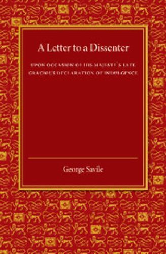 A Letter to a Dissenter Savile Paperback Cambridge University Press