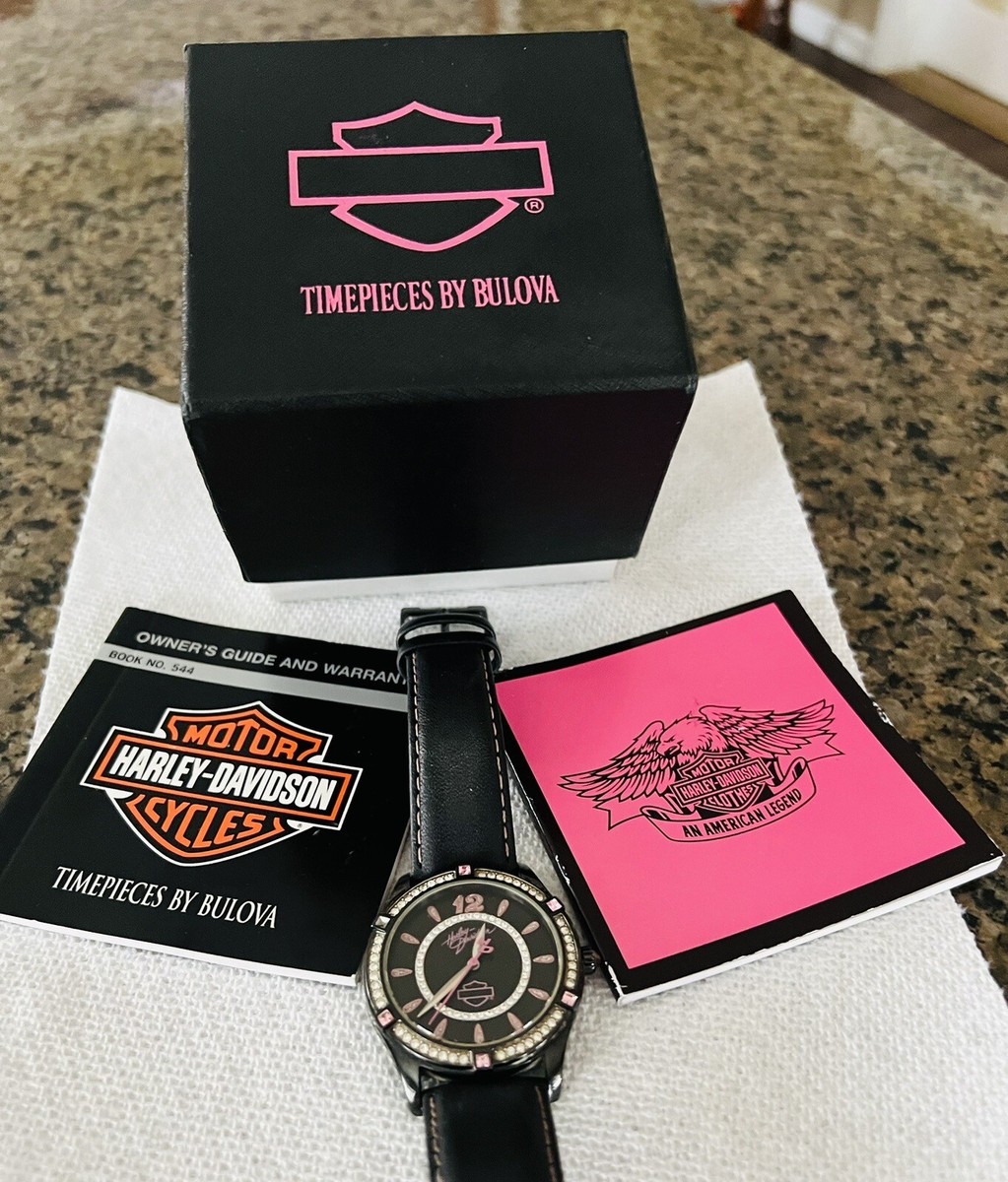 Harley Davidson Black And Pink Women's Watch Bulova 78L113