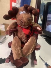 DanDee Rocking Chair Singing Moose Grandma Got Ran Over By A Reindeer Plush