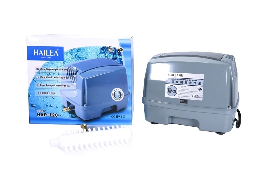 Hailea Hi-Blow HAP-120 Membranpumpe Luftpumpe Sauerstoffpumpe Koiteich 120 l/min