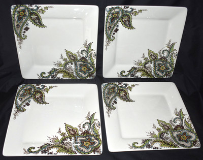 4 Tabletops Gallery Angela Square Dinner Plates 10 3/4''