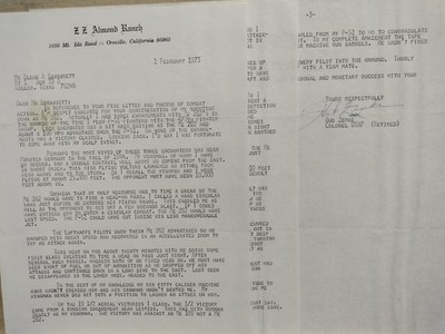 Colonel Hub Zemke Signed Letter ''February 1, 1973'' 3 Pages
