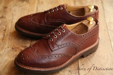 Tricker's Trickers Burgundy Brown Leather Derby Brogue Lace Up Shoes UK 10.5