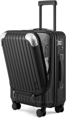 Hartschalenkoffer 55cm schwarz 4 Rollen TSA Handgepäck Trolley leicht Set Profi