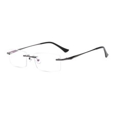 Men's Rimless Metal Reading Glasses Polycarbonate Blue Light Blocking Readers