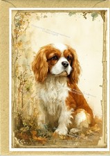 Cavalier King Charles Spaniel Dog (4"x 6") Blank Card / Notelet - by Starprint