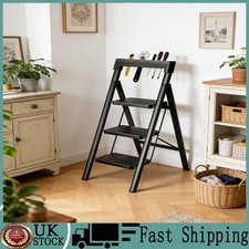 Foldable 3 Step Ladder Stepladder Non Slip Tread With Tool Tray Lightweight NEW!
