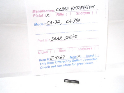 COBRA ENTERPRISES CA-32, CA-380 (SEAR SPRING) (ITEM # J-4667) | eBay