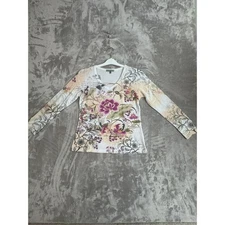 Vintage Suzie Petite Womens Floral Long Sleeve Thermal Top M