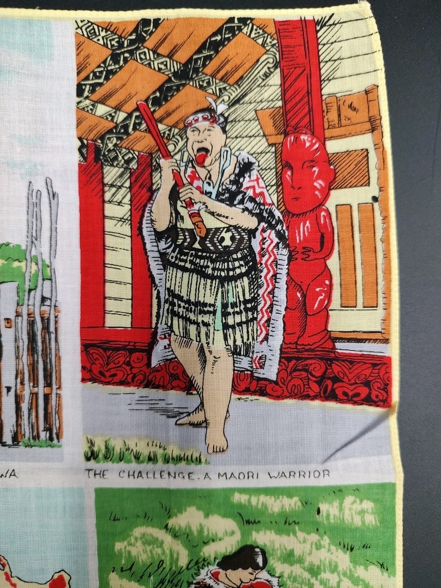 Souvenir Aotearoa New Zealand Handkerchief Hankie Vintage Maori People & Culture View 6