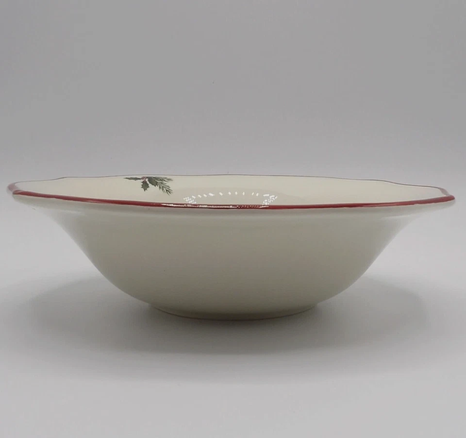 MEJOR CASAS JARDINES ROJO VACACIONES FLOR DE PASCUA CEREALl CUENCO PORCELANA 7.5" 4 PIEZAS NUEVO Foto 4 de 4