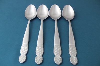 Ginkgo Helmick PINEAPPLE Place Soup Spoons (Set of 4) 18/10 LIGHT USE 7 3/4''