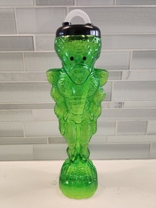 Vintage Green Alien Martian Sea Creature Monster 12" Plastic Drink Bottle