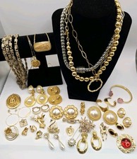 Large Gold Tone Jewelry Lot Kate Spade NY Large Clip Ons Earrings Necklaces Pins