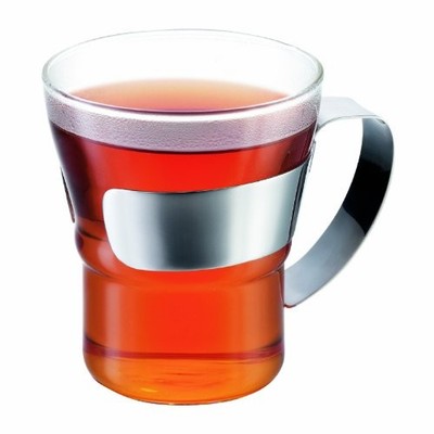 Bodum 4552-16 Assam 2 Piece Small Tea Glass with Steel Handle