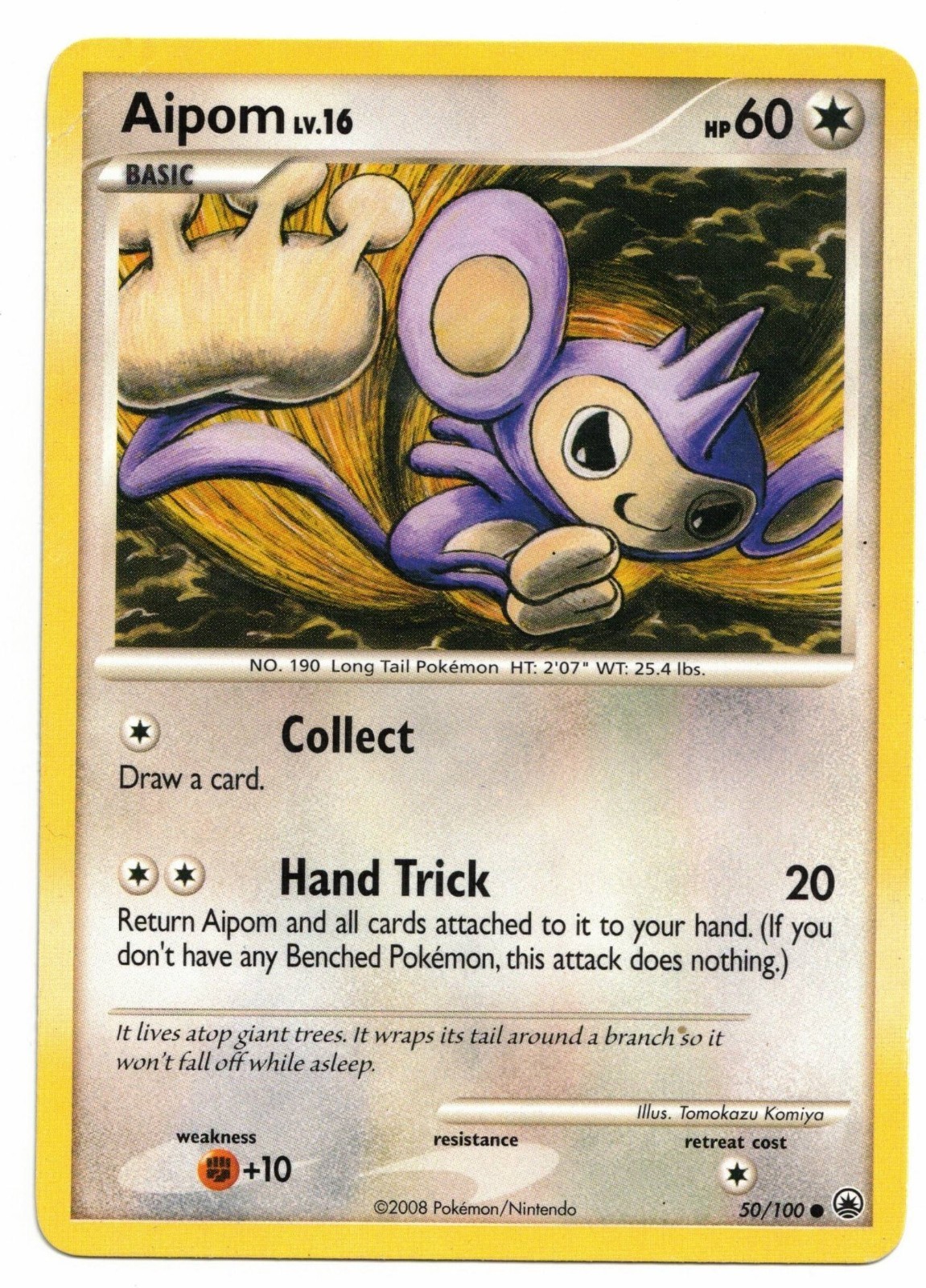 Pokemon Card: Aipom 50/100 D&P Diamond & Pearl Majestic Dawn Set! PL