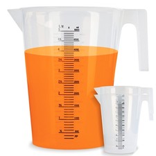 ABN 5L Large Plastic Measuring Pitcher - 3pk Mixing and Measuring Container