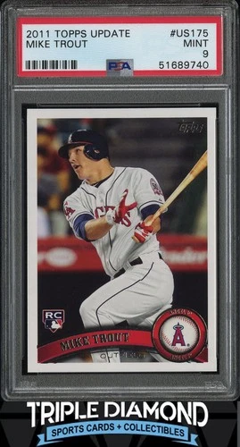 2011 Topps Update #US175 Mike Trout Rookie RC LA Angels PSA 9 Mint W326