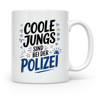 Polizei Tasse - Coole Jungs sind bei der Polizei - Geschenk Polizist
