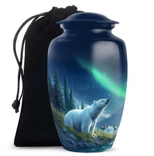 Polar Bear Urn Decorative Urns Ashes Adult Human 10 Inch Cremation Funeral Urn