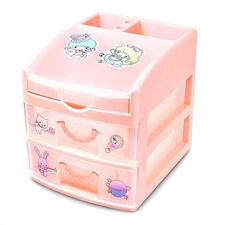 Mini Chests Desk Storage Organizer Pink Plastic Drawers - Desk Drawer Organiz...