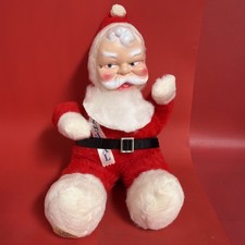 Vintage Rubber Faced Stuffed Musical SANTA CL...