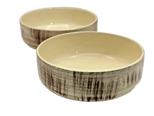 2 Cereal Bowls Vintage 1950s Metlox Poppytrail Vernonware Barkwood Pottery Retro