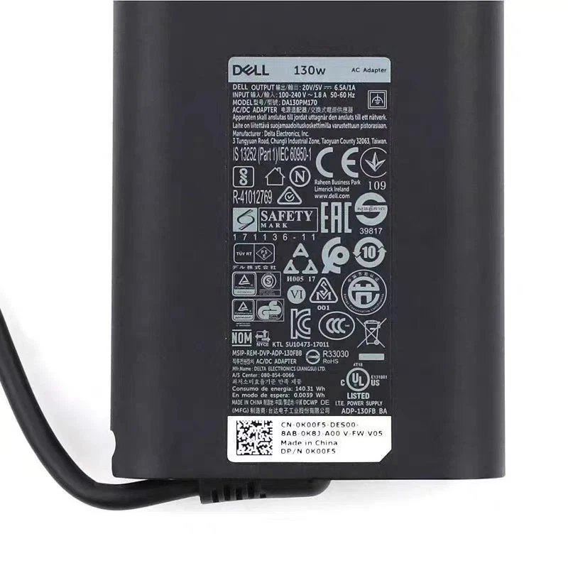 Cargador USB-C genuino 130 W para Dell XPS 15 2 en 1 9575 Precision 5530 2 en 1 5550 Foto 2 de 4