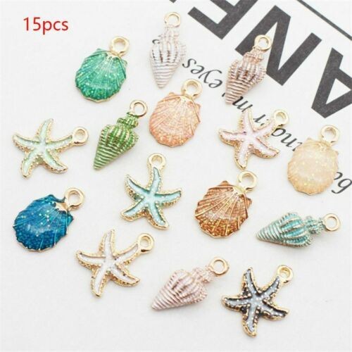 DIY Handmade Ocean Pendants Jewelry Nice Conch Sea Shell Craft 13/15Pcs Charms - Picture 1 of 14