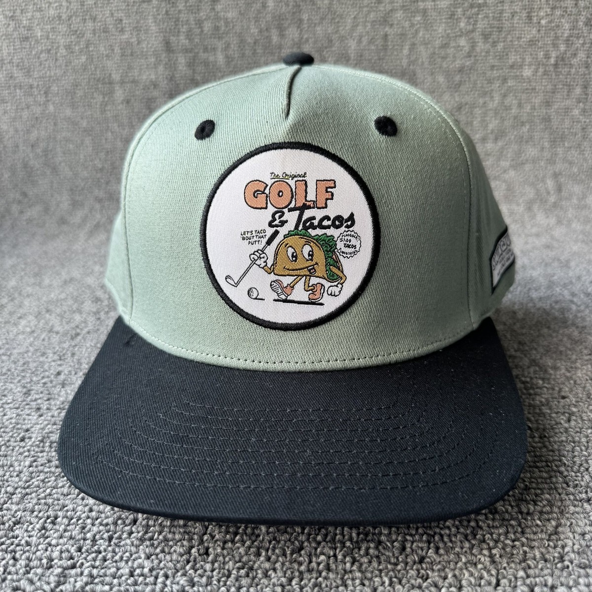 SwingJuice Golf & Tacos Snapback Hat Sage Green Black