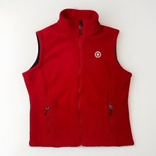 Target Employee Red Fleece Vest Uniform Unisex SIZE: Ladies S Embroidered Logo