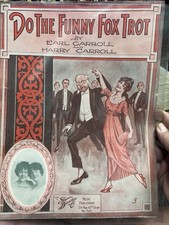1913 11x14 Ragtime Sheet Music DO THE FUNNY FOX TROT by Harry Carroll