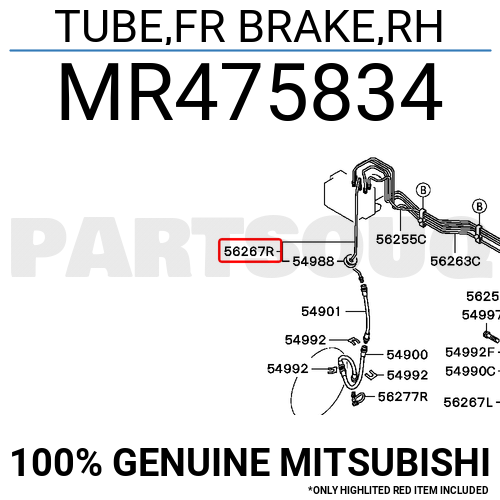 MR475834 Genuine Mitsubishi TUBE,FR BRAKE,RH OEM | eBay