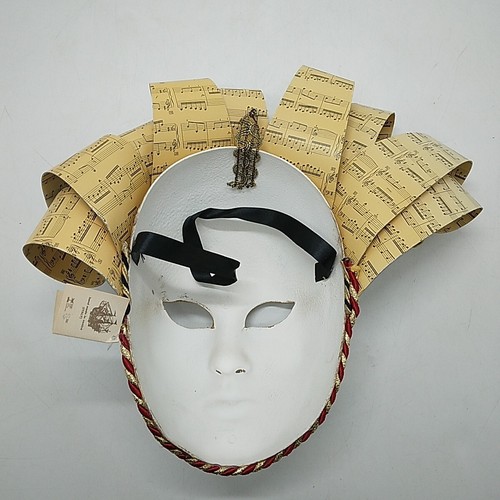 "La Maschera Del Galeone" Red/Gold w/Bells Wall Hanging Face Mask Venezia Italy - Picture 14 of 20