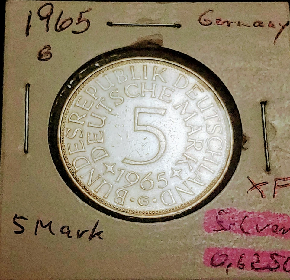 1965 G 🇩🇪 German 🇩🇪 LARGE 5 Mark silver eagle coin KM# 112.1 NGC - Image 3 of 4