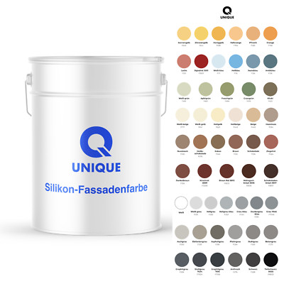 Q-UNIQUE Silikonharz Fassadenfarbe Aussenfarbe Außen Wandfarbe Hausfarbe 10L