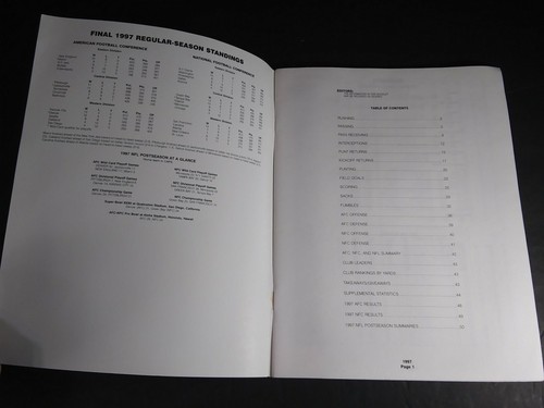 Vtg 1997 NFL National Football League Statistics Book ~ Stat Guide ~ Roster C8A - Picture 8 of 12