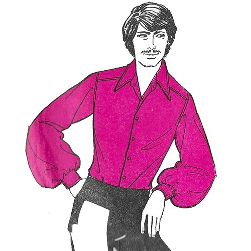 Vintage 1960s Pattern – Men's Cat Shirt - Dance Chest=36” (91.4cm) - Picture 2 of 2